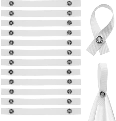 SNMYGS 12Pcs Tea Towel Hooks, Towel Clips, Clip Hanger Set, Item Fixing Hooks, Home Accessories, White Hanging Clips Tea Towel Holders, Convenient and User-Friendly Kitchen Towels Clip for Home