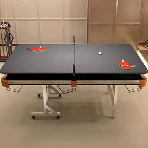 Mesa De Billar Y Ping Pong 2 En 1, Mesa De Juego Convertible For Divertirse En Casa, Practicar Y Entretener A La Familia.(Brass 2.2m)