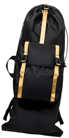 SZLIFE Zaino da Skateboard, Borsa per Il Trasporto di Longboard, Spallacci Regolabili, Borsa da Skateboard Multifunzionale, Zaino da Viaggio per Uomo e Donna, Giallo