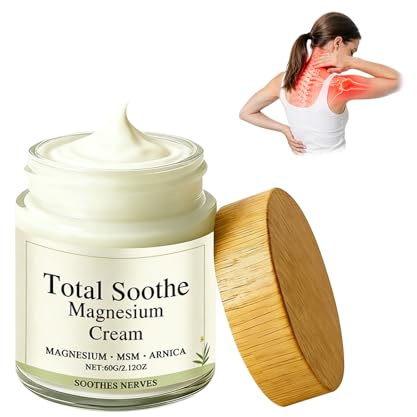 Total Relief Magnesium Cream - Magnesium Joint & Muscle Cream, Rich in MSM and Arnica, Joint Relief Balm, Quick Absorption, Non Greasy, Effectively Relieve Back, Neck, Knee, and Foot Pain (60g)