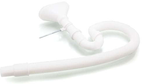 Trichter-Siphon fexibel Geruchsverschluss mit Trichter und Wandhalterung Auswahl (Länge 1000 mm)