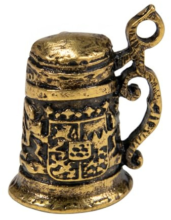 Alpenflüstern Ansteck-Pin Bierkrug - Trachten-Anstecker, Trachtenschmuck für Damen und Herren (in traditionellen Farben) API136 ((antik-gold-farben))