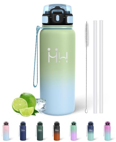 Mujigaga Borraccia Termica 750ml, Borraccia Termice Senza Perdite, con Cannuccia, Facile da Trasportare, Borracce Acciaio Inox, Senza BPA Borracce Palestra per Bici, Gym, Ciclismo