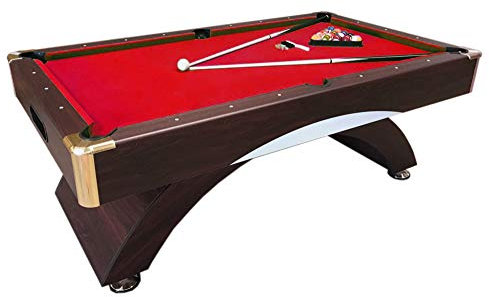 Amerikansk biljard ny 8 ft modell Caesar 220 x 110 cm rött poolbord snooker biljart vardagsrum 8 fot caesar nytt biljardbord