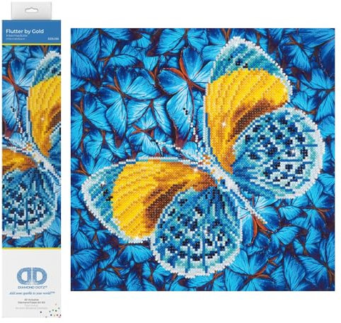 Diamond Dotz DD5-016 Schmetterling gold, ca. 30,5 x 30,5 cm groß, Diamond Painting, Malen mit Diamanten, funkelndes Bild zum Selbstgestalten, für Kinder und Erwachsene