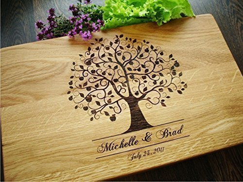 Personalisiertes Schneidebrett mit Apfelbaum | Handgefertigt Frühstücksbrettchen | Holzbrett mit Gravur | Geschenke für frauen | Hochzeitsgeschenk | Schneidebrett holz mit Lasergravur von Algis Crafts