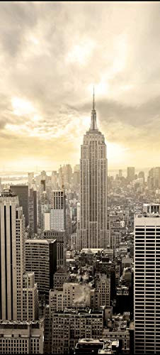 wandmotiv24 Türtapete New York Skyline View 70 x 200cm (B x H) - Dekorfolie selbstklebend Sticker für Türen, Türfolie, Aufkleber, M0221