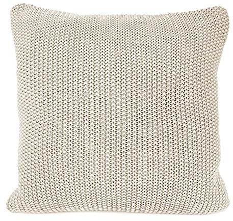 nielsen HOME Kissen Nika grob gestrickt, 50x50 cm, Creme Weiß (Farbeffekt), 100% Baumwolle, Strick, Oekotex, Grobstrick, gemütlich modisch elegant, Dekokissen, Sofakissen, inkl. Füllkissen