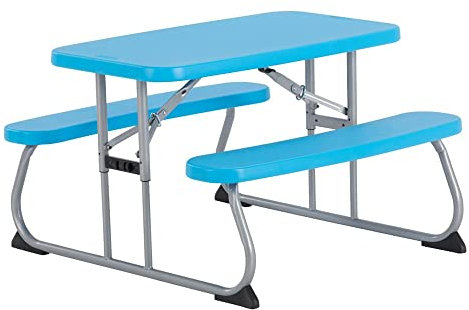 LIFETIME Campingtisch & Picknicktisch für Kinder | 83x90x53 cm Blau | Kunststoff Tisch inklusive Bank für den Outdoorbereich