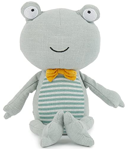 Bieco Plüsch Frosch | 20 cm | Leinen für Baby | Frosch aus Leinenstoff