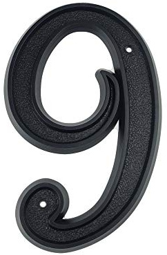 HASWARE 5,5 tums (139mm) husnummer Moderna dörrenummer Gatuadresser, svart ABS-plast (Svart, 9)
