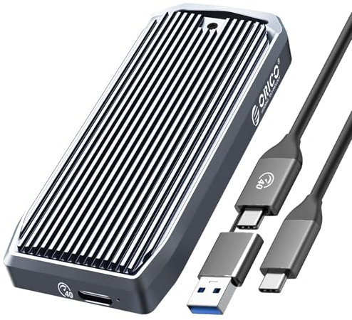ORICO 40Gbps M.2 NVME SSD Gehäuse bis zu 3700MB/s, Aluminiumgehäuse für 2280/2260/2242/2230 M-Key NVMe PCIe SSD, Kompatibel mit USB4/Thunderbolt 3/4 USB3.2/3.1/3.0/Type-C Schnittstelle- M2V01