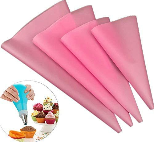 Joyeee 4 Stück Silikon-Spritzbeutel, wiederverwendbare Spritzbeutel zum Dekorieren von Kuchen, Keksen, Schokolade, Cupcakes, Dessert, Süßigkeiten, Zuckerguss, Dekorationswerkzeug, 35.6 cm, 40.6 cm.