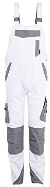 Planam Norit Herren Latzhose Weiss Zink Modell 6528 Größe 29