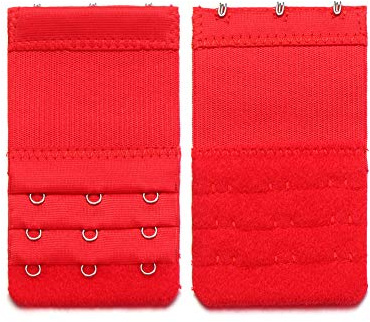 Women Underwear Extension Bra Extender Hook Maternity Accessories Bra Buckle Brassiere Strap(3 Hooks (1PC),red), One Size (AM5EZ05D3VGB)
