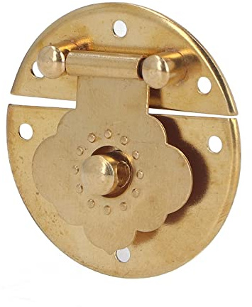 Antique perle de bronze avec charnières, meubles décoratifs vintage verrouillage Hasp verrouillage fermure avec 18 vis cuivre verrouillage fermeture pour boîte à bijoux en bois, boîte au trésor (or)