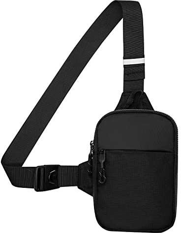 Long Keeper Petit Sac de Poitrine Imperméable Sacoche Homme Bandouliere, Pochette Telephone Portable Sling Bag Sac Bandoulière pour Femme Homme