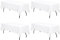 4 Stück weiß Polyester Tischdecke 153 x 320 cm Rechteck Tischdecke für 8-Fuß Rechteck Tische, Fleck und Falten Beständige Waschbare Polyester Tischdecke für Hochzeit Parteien Bankett Küche