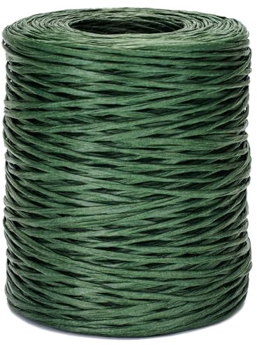 KINGLAKE Green Florist Wire, 2mm Paper Covered, 656 Feet - Craft Vine Binding Wire for Flower Arranging, Bouquets, Wedding Garlands, Christmas Decorations, Gardening