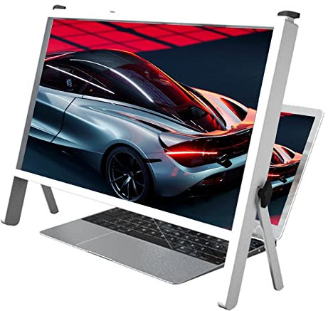 Handy Bildschirmlupe, 21 Bildschirmlupe, Gaming Video Monitor Lupe Lupenständer für Handy Laptop, Super Clear Blue Light 3X Lupe, Perfekt für Familie, Senioren, Mädchen G (Weiß)