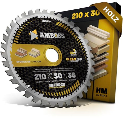HM Kreissägeblatt 210x30 Z36 Wechselzahn für Holz - Allround. AMBOSS WERKZEUGE® Sägeblatt 210mm komp. zu Einhell TC-SM 2131. TE-MS 18 210. TE-MS 2112 L. Festool. Scheppach uvm.