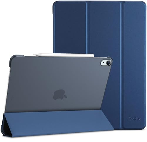 ProCase Hülle für iPad Air 13 Zoll M4/M3/M2 (2026/2025/2024), Dreifache Schutzhülle Case für 13 iPad Air M4 2026/ M3 2025/ M2 2024, Dünn Leicht Smart Cover mit Translucent Frosted Rückhülle -Navy