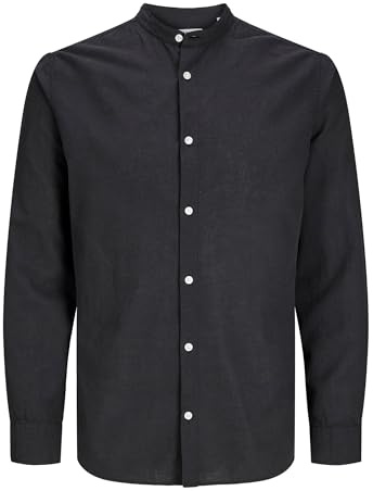 JJEBREEZE band skjorta LS SN PLS, svart, 6XL