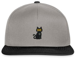 Spreadshirt Schwarze Katze Bestickt Snapback Cap