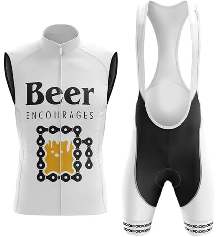 Conjunto Ropa Ciclismo Hombre Verano Maillot Bici MTB,Traje Ciclista Sin Mangas Chaleco Ciclo y Culotte Tirantes con 19D Gel Acolchado,Completa Bicicleta Jerseys Transpirable Secado Rápido(C4,XL)
