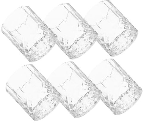 CATIEBYE 6pezzi Bicchieri Da Whisky in Vetro Unici Per Bere Distillati e Bevande Capacità Per Occasioni Diverse e Decorazioni Di Festa