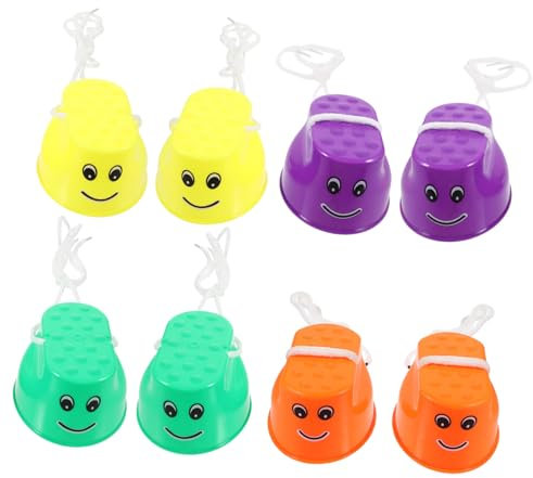 KITANDOVE 4paare Junge Mädchen-stelzen-spielzeuge Rutschfeste Eimer-stelzen Für Outdoor-aktivitäten Motorische Fähigkeiten Und Gleichgewichtstraining Für Jungen Und Mädchen Buntes