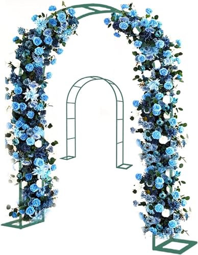 Arco de jardín con Estructura de Acero, Resistente a la Intemperie, para Plantas trepadoras, pérgola Independiente de 2, 4, 8, 2,4, 3 y 5 m de Ancho, Color Negro y Verde, 200 x 230 cm.