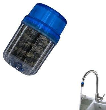 Faucet Tap Water Filter E9046, Activated Carbon Kitchen Tap Filter, Softener Water Sink Faucet Filter for Home for Kitchen for Bathroom, Removes Chlorine Fluoride Heavy Metals Hard Water (Blue)