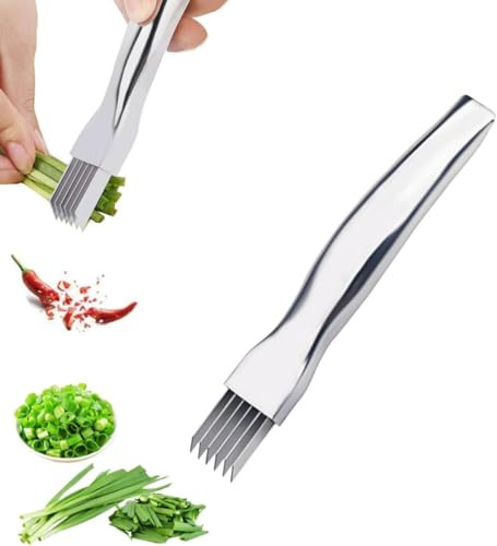 Nuevo cuchillo de acero inoxidable para cebolla verde picada, cortador triturador y rebanador doméstico, multifuncional Cortador de verduras para cocina