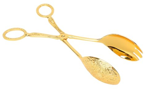 SUNGOOYUE Salladstång Elegant Metallserveringssax i Europeisk Stil för festbuffé, Material Av Zinklegering (Guld)