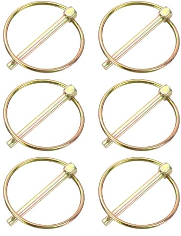 PATIKIL 11/64 x 1-3/4 Perno Lynch Con Anello 6 Pcs Perni Lynch Rotondi Resistente Perni Di Blocco Dell'Albero Clip Per Trattori Agricoli Camion Tosaerba Carrelli Rimorchi