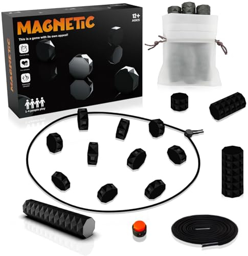 Magnetisches Schachspiel Neue Set, Mit 20 Magnetisches Spiel Steinen | Strategie Magnet Schach Tisch Magnetic Spiel, Tragbares Festliches Spielzubehör für Familientreffen/Camping