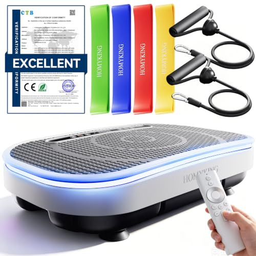 DAHAIY - pedana vibrante dimagrante per il fitness, pedana vibrante per il relax, attrezzi palestra casa, fitness, allenamento total body, 120 livelli di intensità per l'allenamento a casa-Bianco