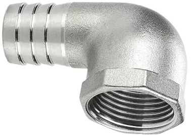 DQZRTUECA 304 Edelstahl 90 Grad Innengewinde Pagode-Schlauchverbinder, hohe Temperaturbeständigkeit, Größen(25MM*3/4INCH)