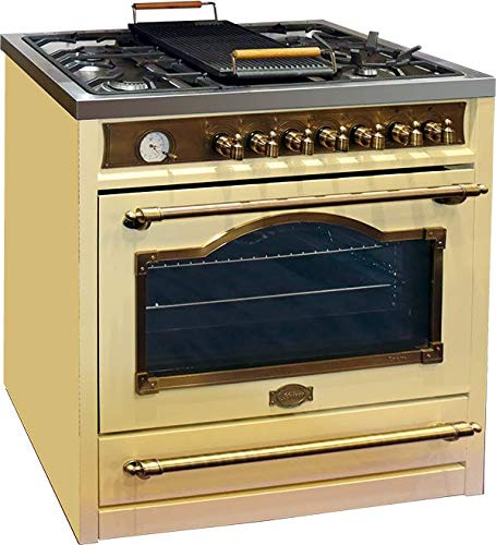 Kaiser HGE 93555 ElfEm Gasherd 90 cm / Elektroherd / 115 l / Gaskochfeld / 4,5 kW WOK / 8 Funktionen / Selbstreinigung / Erdgas und Propan möglich / Luxusqualität