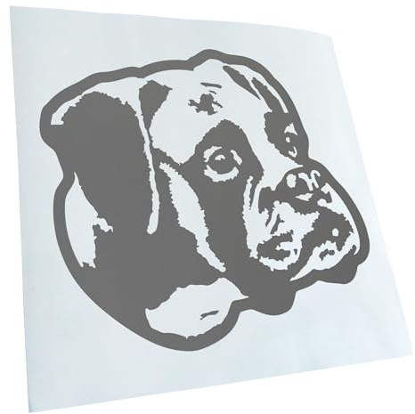 Kiwistar - Autoaufkleber - Boxer Hund - Schwarz - 11x10cm - Aufkleber Auto, Laptop, Fahrrad, LKW, Motorrad mehrfarbig JDM Decal Racing