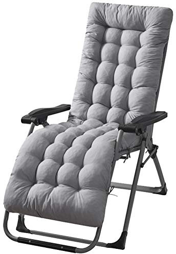 HotYou Auflage für Deckchair Liege-Stuhl Polster-Auflage mit Schaumflockenfüllung, Auflage für Garten-Lieg,Grau,170 * 53 * 8 cm