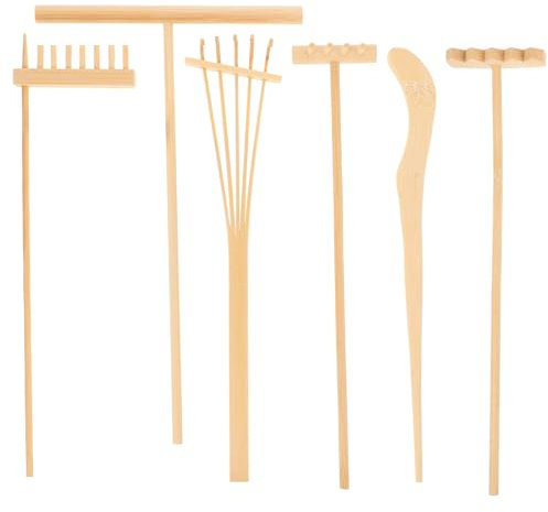 Healifty 6pcs Zen Garden Accessories Mini Zen Garden Rake Bamboo Desktop Ornament