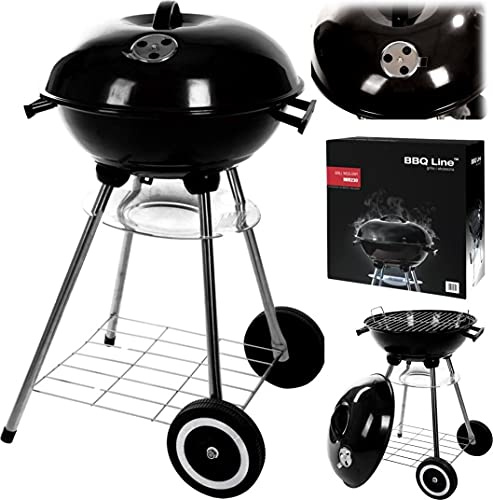 Mirpol BBQ Grill Holzkohle Kugelgrill freistehend Outdoor Garten Picknick Party Camping Schwarz