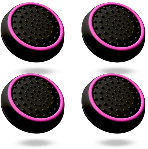 MatoSan Thumbstick Silikon Kappen – kompatibel mit PS5 & PS4 Controllern – Grip Aufsätze für präzise Steuerung – rutschfeste Stick Caps – Gaming Zubehör (4 Stück SpaceSan Pink)