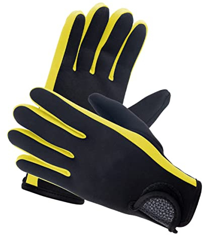 Liummrcy Neoprenhandschuhe, Neopren Anti Rutsch Taucherhandschuh Thermische Schwimmhandschuhe mit 1,5 mm Dicke Rutschfester wasserdichter Taucherhandschuh Taucher Schwimmhandschuhe (L)