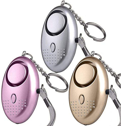 Binky Persönlicher Alarm, 3 Stück, Sicherheits-Schlüsselanhänger mit LED-Taschenlampe, 140 dB, Polizei genehmigt, Serien, Selbstverteidigung, Panik-Angriff, Sicherheits-Sound-Kit