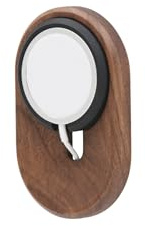 Oakywood Support Mural pour téléphone et iPhone - Support en Bois Artisanal pour téléphone Portable - Compatible avec Le MagSafe et iPhone 12-16 - 8x12.3x1.5cm/3.2x4.8x0.6' - Noyer