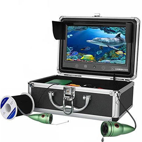 Ultraschall-Fischfinder, Unterwasser-Angelkamera-Set, 9-Zoll-Farbmonitor, 10 m/20 m/30 m, 1000 TVL mit 6 weißen Lichtern, Echolot für Kamera