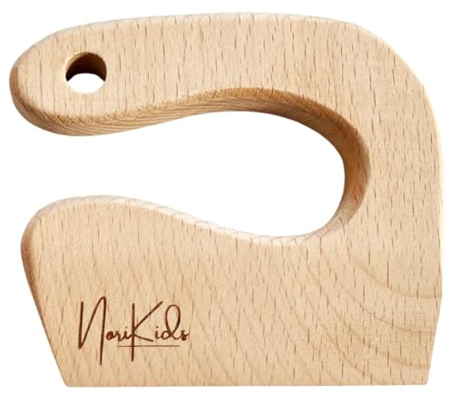 NoriKids Kindermesser aus Holz – Kinderküchenmesser | Montessori Kinder Küchenmesser für kleine Hände – Sicher & spielerisch Obst, Gemüse & Brot schneiden lernen – Ab 2 Jahre